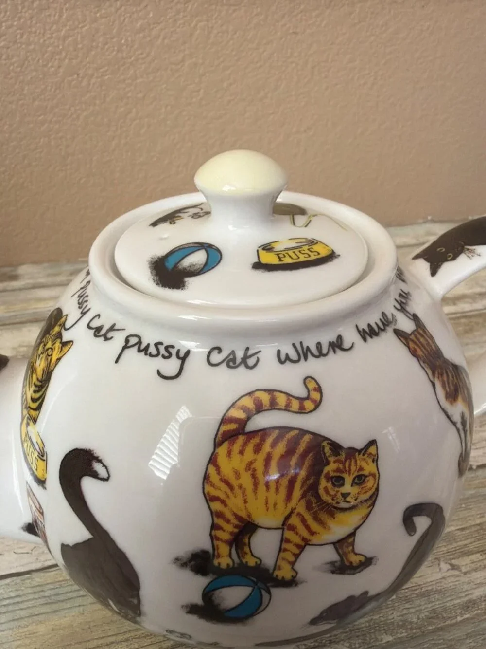 Paul Cardew Cat Kit-Tea Teapot Kitty Cat Where Have You Been Ceramic England - Picture 4 of 15